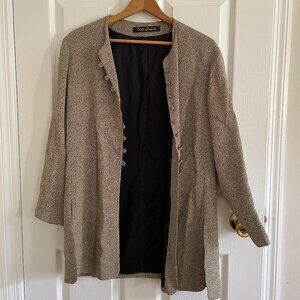 Share Tahari Womens Cardigan Blazer Medium Black Beige Multicolor Vintage Shacke